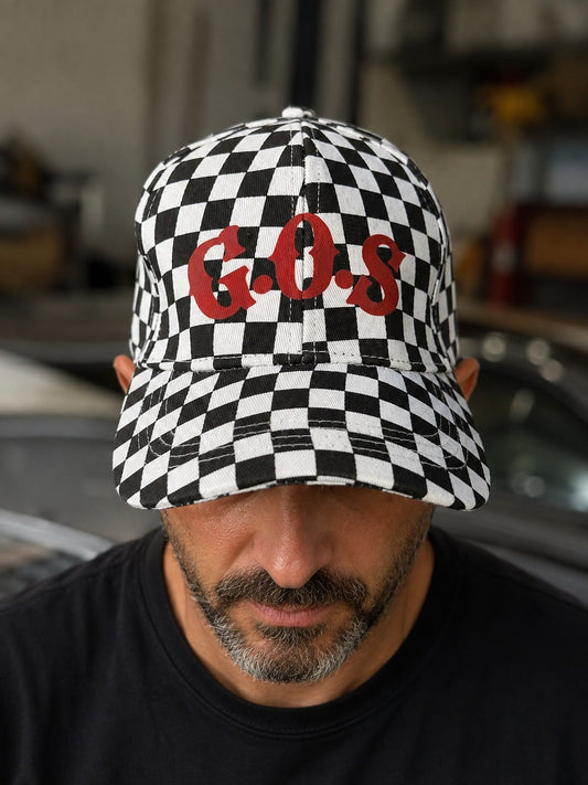Boné estilo bandeira Quadriculada G.O.S
