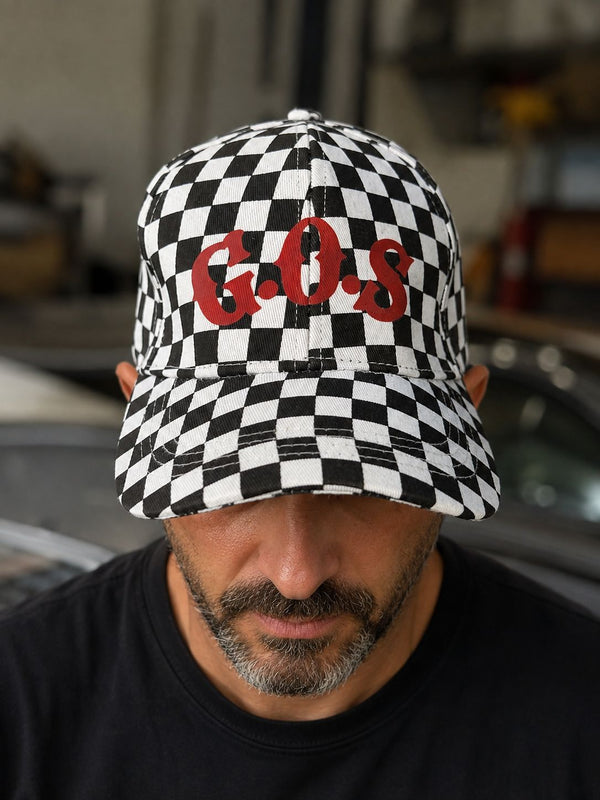 Boné estilo bandeira Quadriculada G.O.S